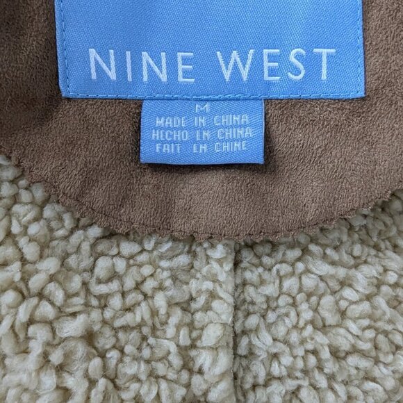 Tan Brown Sherpa Lined Faux Suede Toggle Closure Hooded Coat - Picture 5 of 6